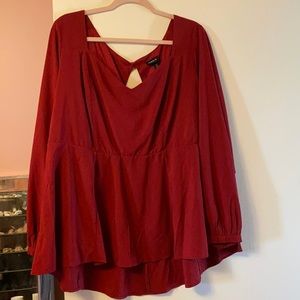 Torrid red peplum top